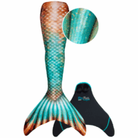 fin fun zeemeerminstaart bronzed emerald vooraanzicht met monovin