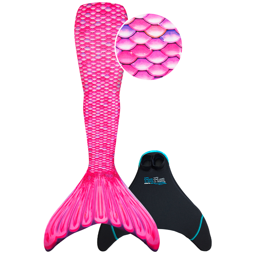 fin fun zeemeerminstaart malibu pink vooraanzicht met monovin
