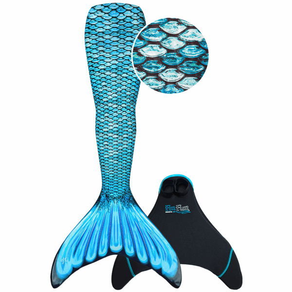 fin fun zeemeerminstaart tidal teal vooraanzicht met monovin