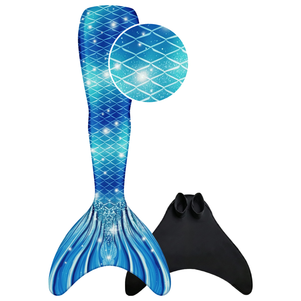 zeemeerminstaart blue galaxy set met monovin en detail vooraanzicht